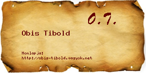 Obis Tibold névjegykártya